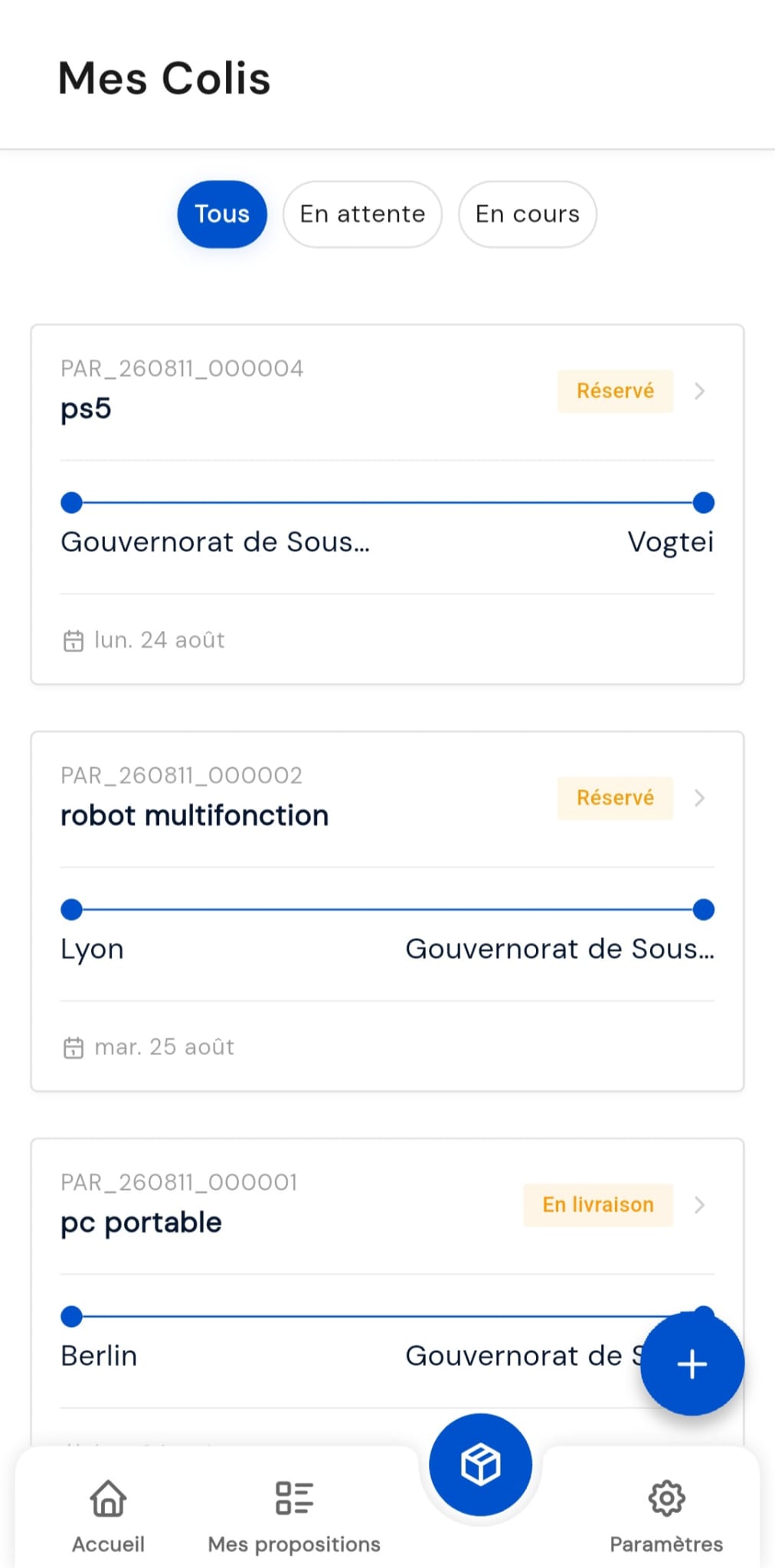 Application HeyColis — publication d’une annonce pour envoyer un colis